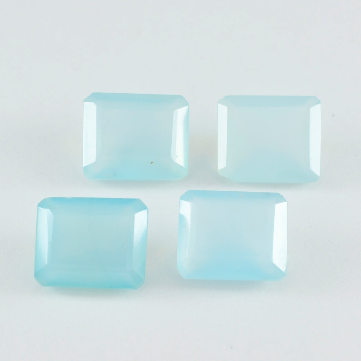 Riyogems 1PC Genuine Aqua Chalcedony Faceted 10x14 mm Octagon Shape excellent Quality Loose Stone