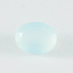 Riyogems 1PC Genuine Aqua Chalcedony Faceted 12x16 mm Oval Shape handsome Quality Loose Gemstone
