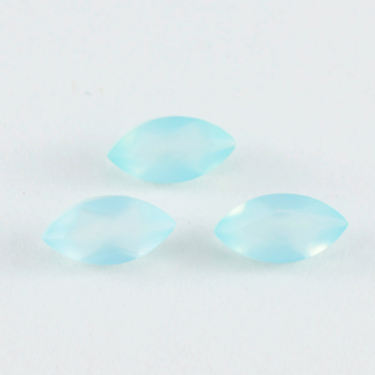 Riyogems 1PC Genuine Aqua Chalcedony Faceted 9x18 mm Marquise Shape Good Quality Gemstone