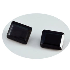 Riyogems 1PC Genuine Black Onyx Faceted 10x14 mm Octagon Shape sweet Quality Loose Gem