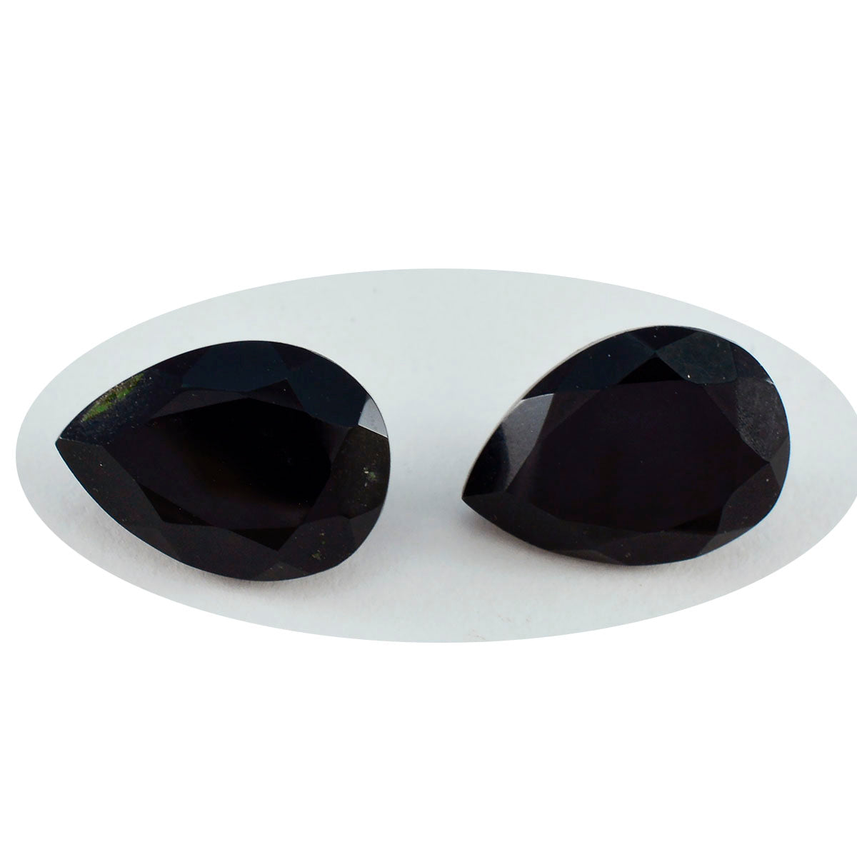 Riyogems 1PC Genuine Black Onyx Faceted 10x14 mm Pear Shape A+1 Quality Gemstone