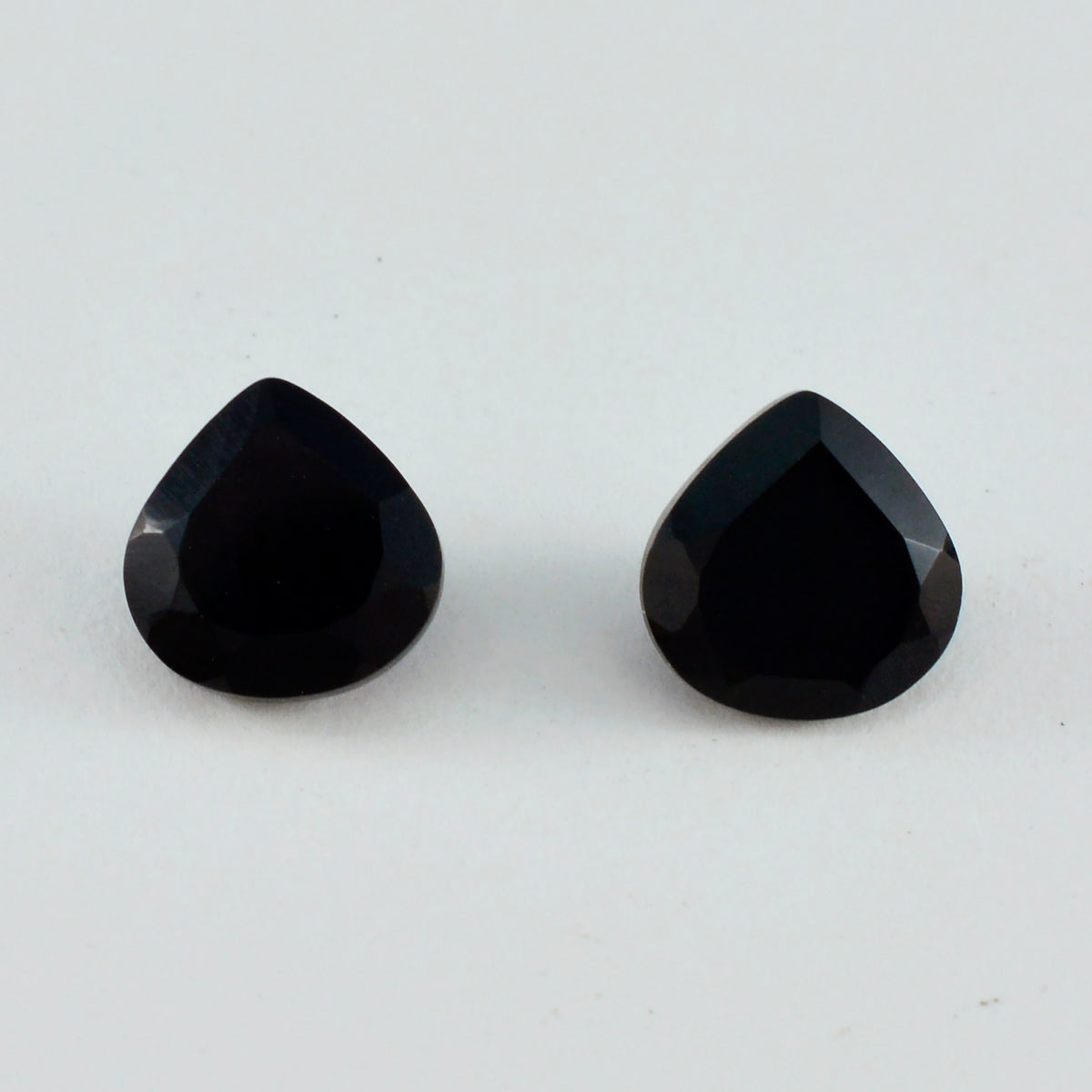 Riyogems 1PC Genuine Black Onyx Faceted 11x11 mm Heart Shape A+ Quality Loose Gems