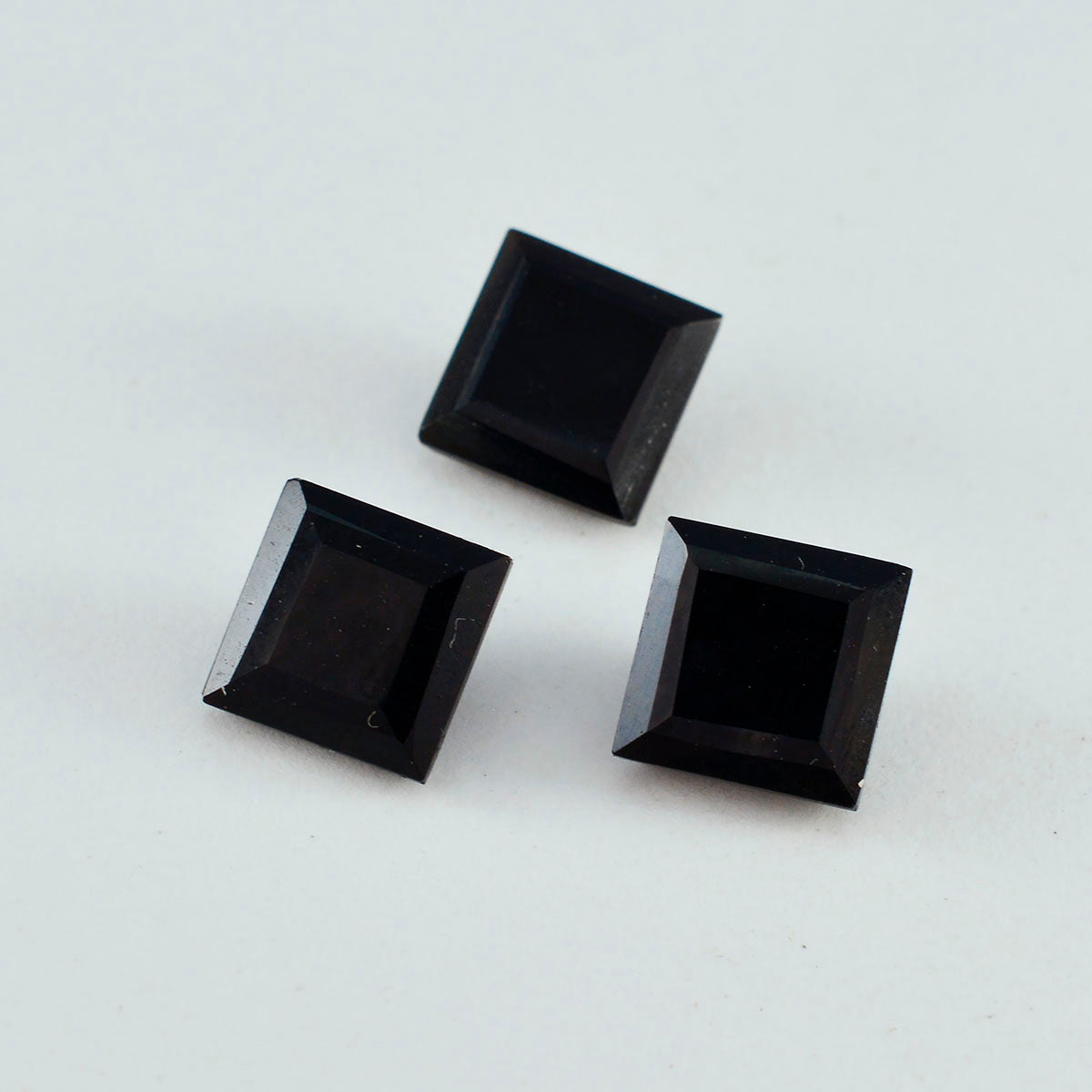 Riyogems 1PC Genuine Black Onyx Faceted 12x12 mm Square Shape cute Quality Gemstone