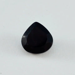 Riyogems 1PC Genuine Black Onyx Faceted 14x14 mm Heart Shape Good Quality Gem