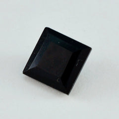 Riyogems 1PC Genuine Black Onyx Faceted 15x15 mm Square Shape AAA Quality Loose Stone