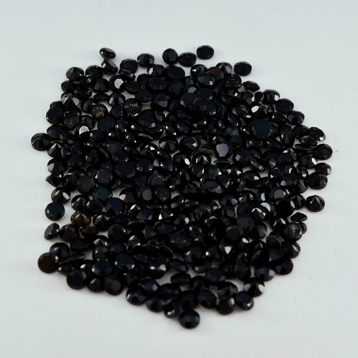 Riyogems 1PC Genuine Black Onyx Faceted 3x3 mm Round Shape Nice Quality Loose Stone