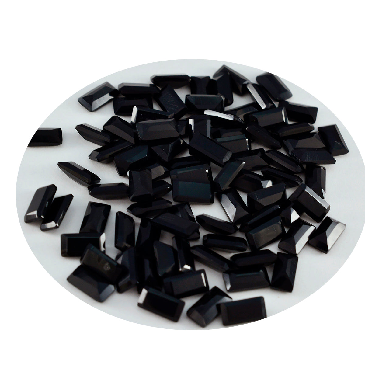 Riyogems 1PC Genuine Black Onyx Faceted 3x6 mm Baguette Shape awesome Quality Gems