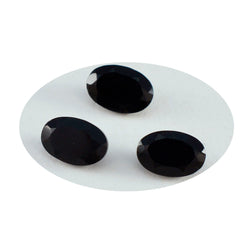 Riyogems 1PC Genuine Black Onyx Faceted 4X6 mm Oval Shape handsome Quality Loose Gem