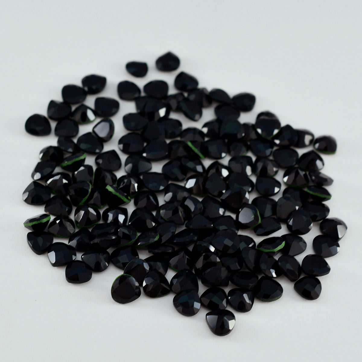 Riyogems 1PC Genuine Black Onyx Faceted 5x5 mm Heart Shape beauty Quality Loose Gemstone