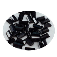 Riyogems 1PC Genuine Black Onyx Faceted 6x12 mm Baguette Shape cute Quality Loose Gem
