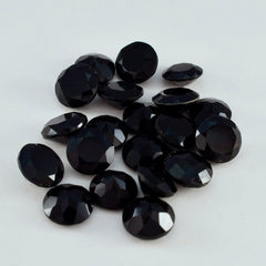 Riyogems 1PC Genuine Black Onyx Faceted 6x6 mm Round Shape pretty Quality Gems