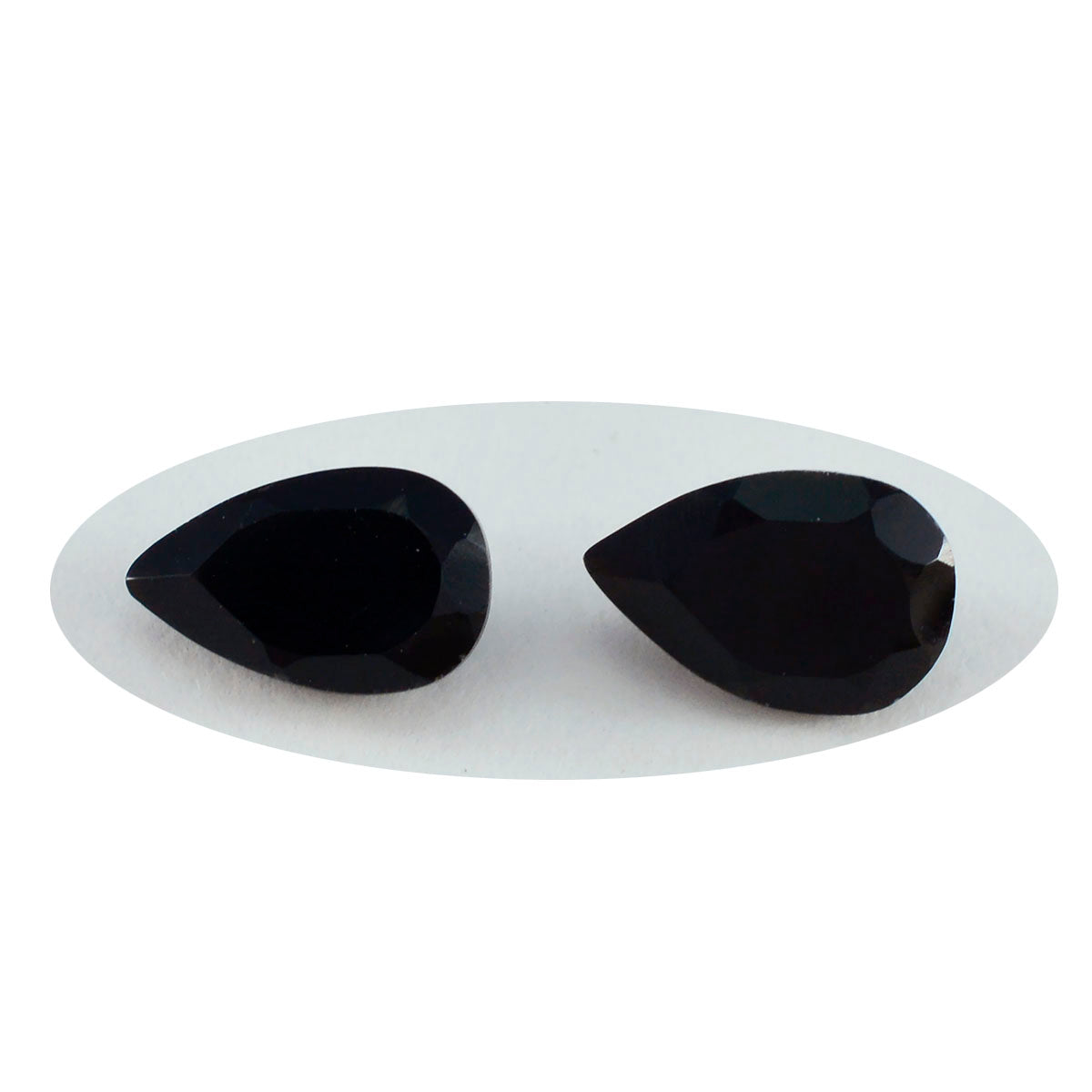 Riyogems 1PC Genuine Black Onyx Faceted 6x9 mm Pear Shape AA Quality Gem