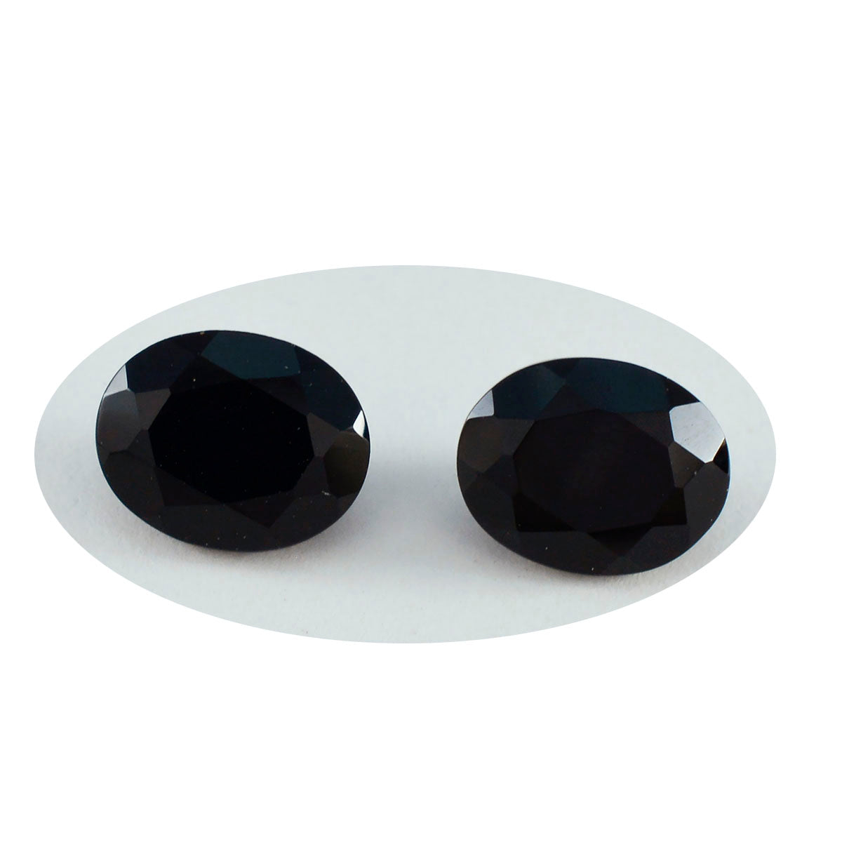 Riyogems 1PC Genuine Black Onyx Faceted 7X9 mm Oval Shape startling Quality Loose Gemstone