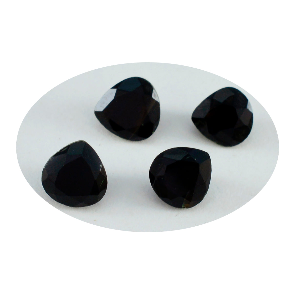 Riyogems 1PC Genuine Black Onyx Faceted 8x8 mm Heart Shape A Quality Stone
