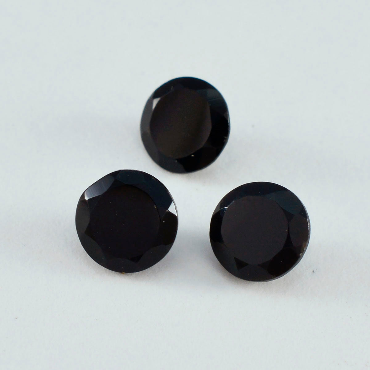 Riyogems 1PC Genuine Black Onyx Faceted 9x9 mm Round Shape nice-looking Quality Loose Gem
