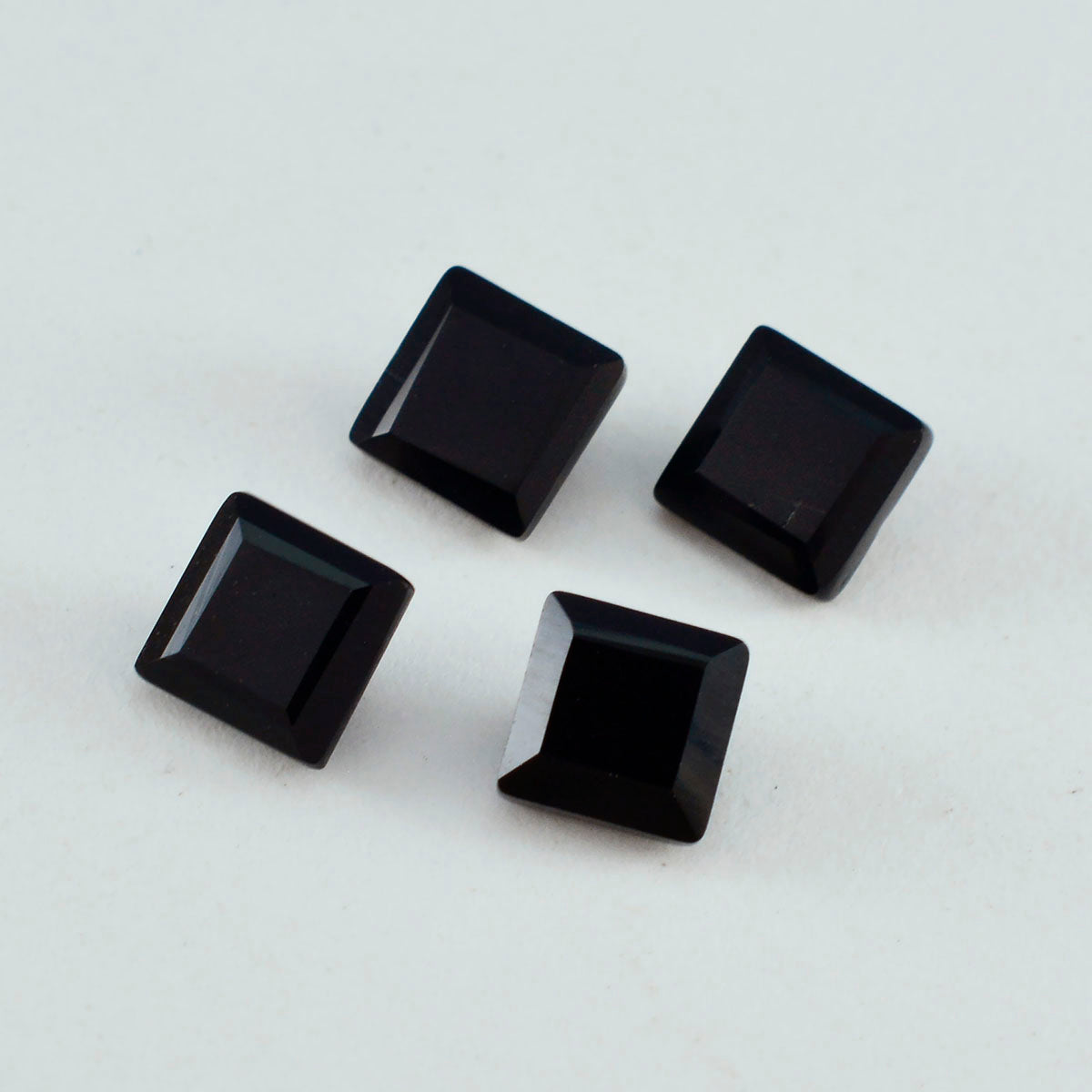 Riyogems 1PC Genuine Black Onyx Faceted 9x9 mm Square Shape awesome Quality Gem