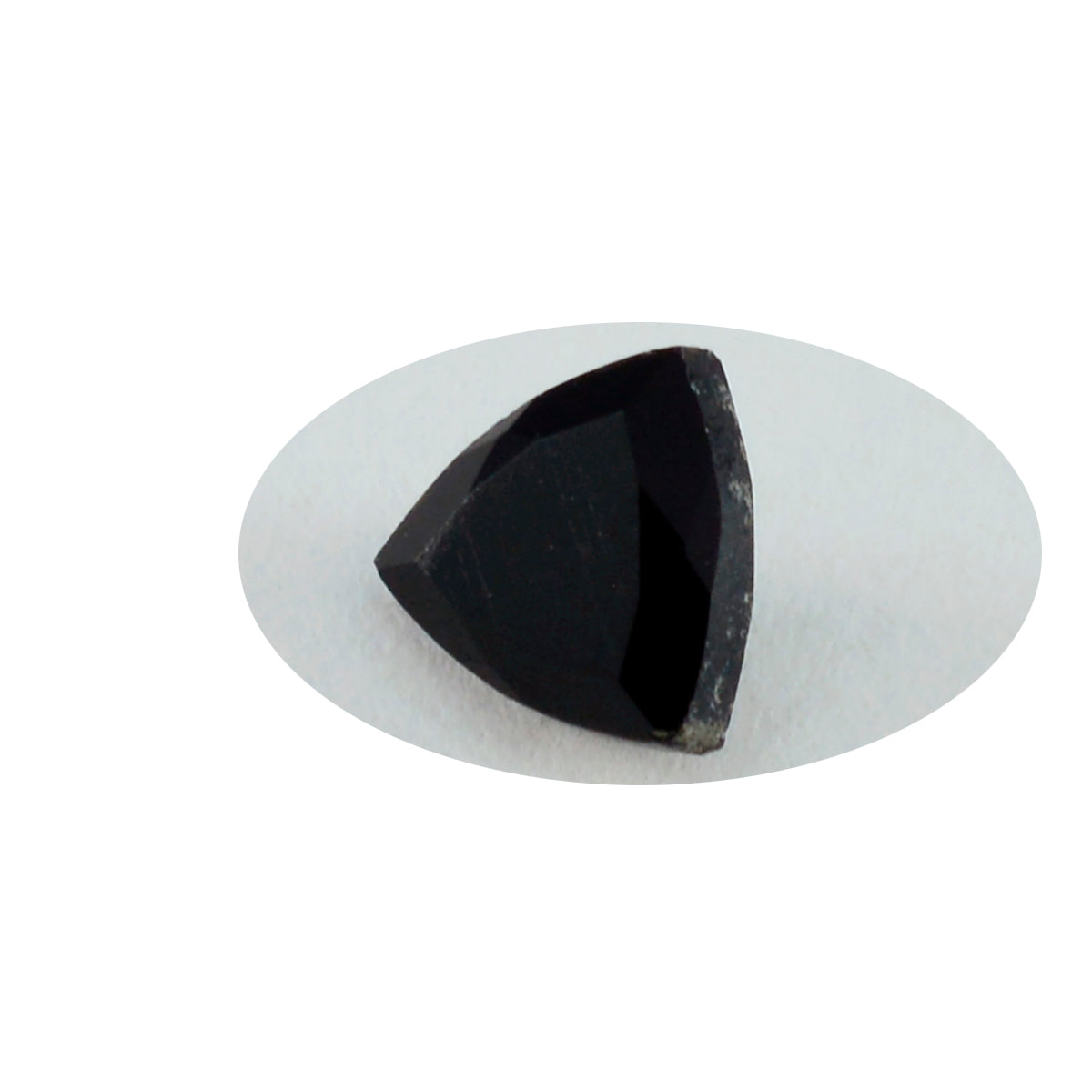 Riyogems 1PC Genuine Black Onyx Faceted 9x9 mm Trillion Shape beautiful Quality Loose Gem