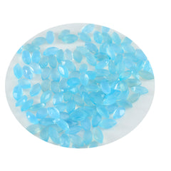Riyogems 1PC Genuine Blue Chalcedony Faceted 3x6 mm Marquise Shape A Quality Gemstone