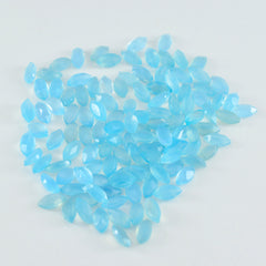 Riyogems 1PC Genuine Blue Chalcedony Faceted 3x6 mm Marquise Shape A Quality Gemstone