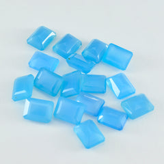 Riyogems 1PC Genuine Blue Chalcedony Faceted 5x7 mm Octagon Shape fantastic Quality Stone