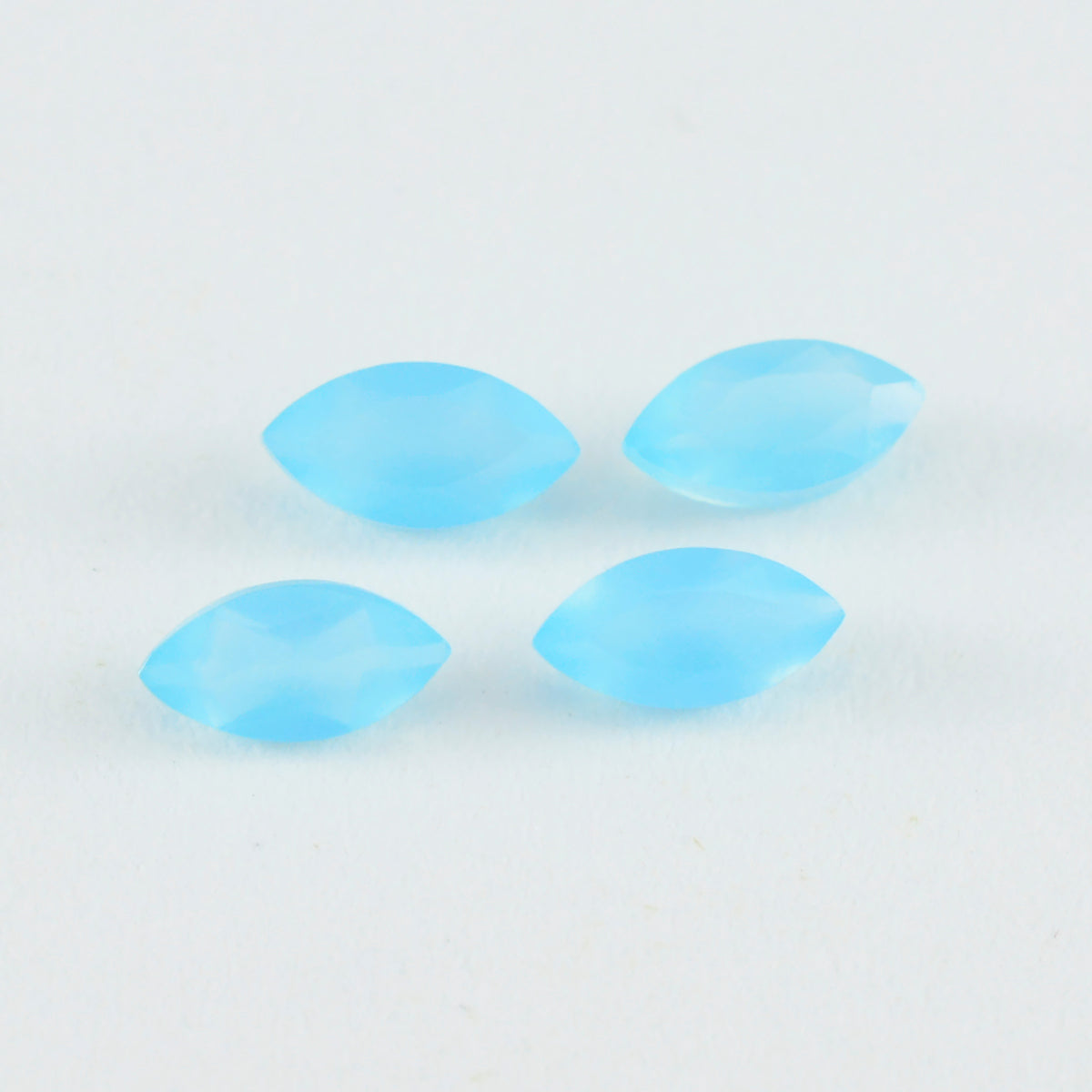 Riyogems 1PC Genuine Blue Chalcedony Faceted 6x12 mm Marquise Shape A+ Quality Loose Stone