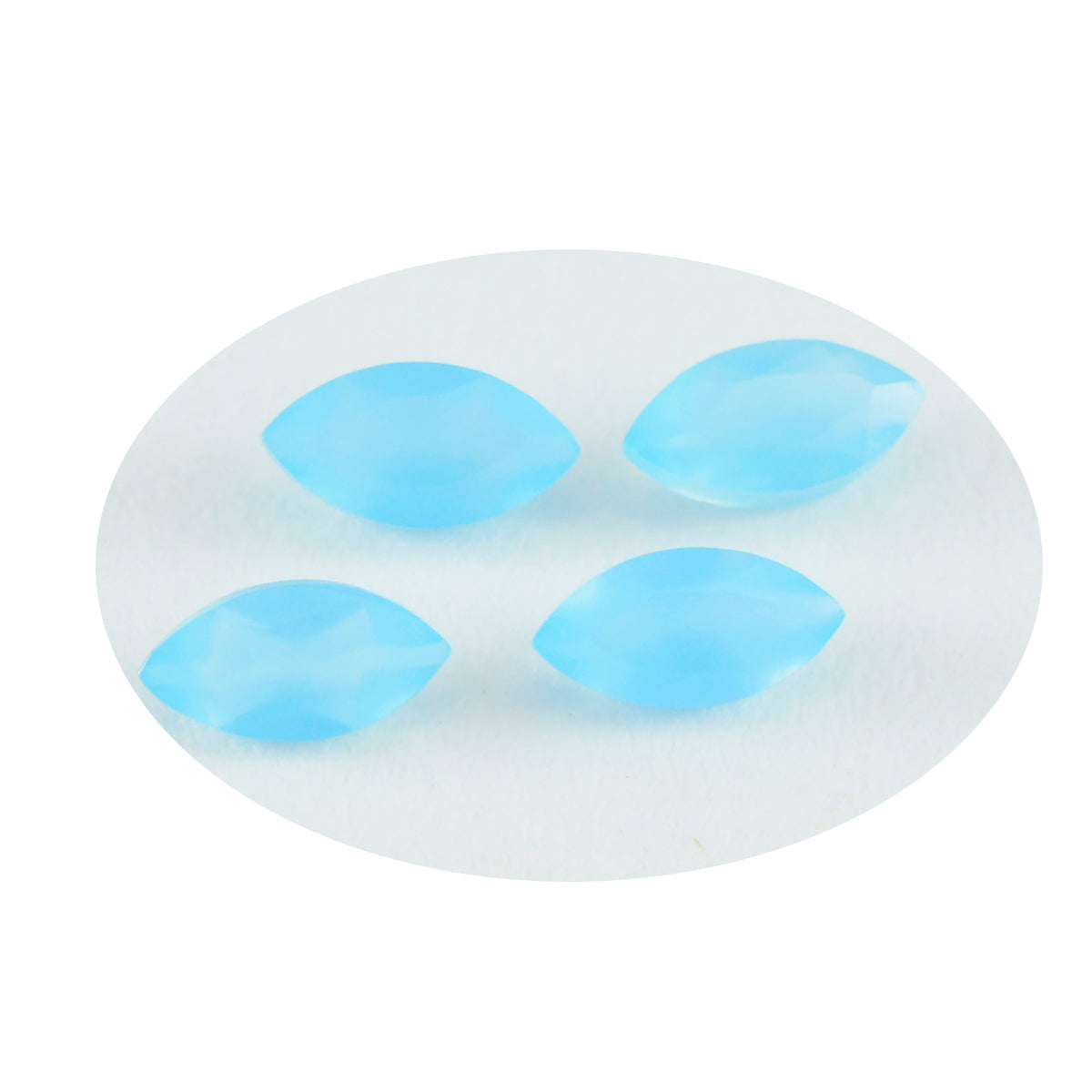 Riyogems 1PC Genuine Blue Chalcedony Faceted 6x12 mm Marquise Shape A+ Quality Loose Stone