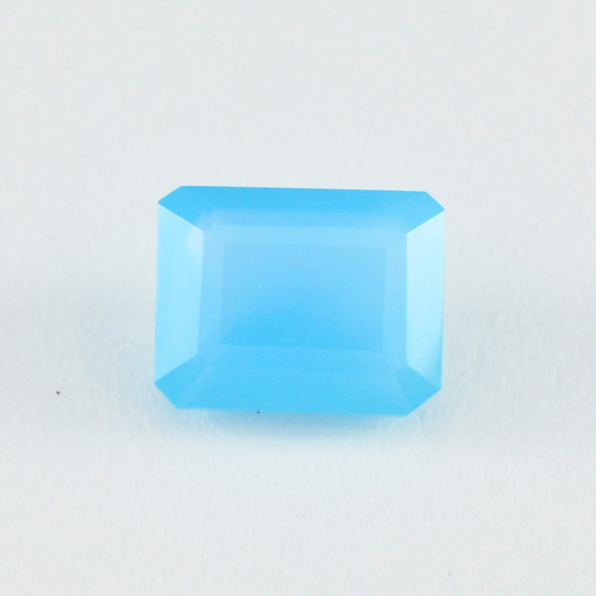 Riyogems 1PC Genuine Blue Chalcedony Faceted 8x10 mm Octagon Shape sweet Quality Loose Gems