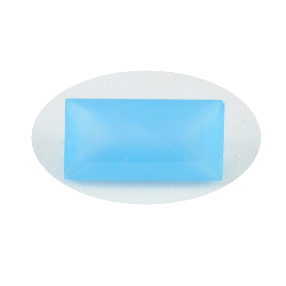 Riyogems 1PC Genuine Blue Chalcedony Faceted 8x16 mm Baguette Shape A1 Quality Gemstone