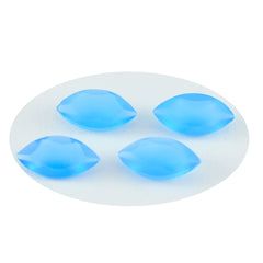 Riyogems 1PC Genuine Blue Chalcedony Faceted 9x18 mm Marquise Shape Good Quality Gems
