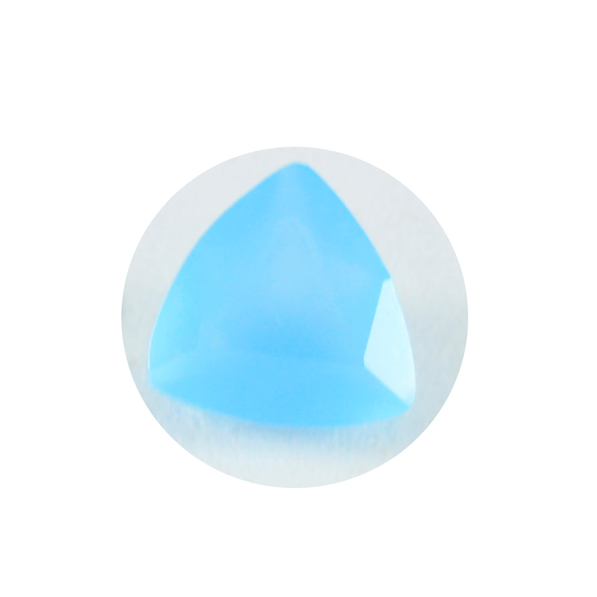 Riyogems 1PC Genuine Blue Chalcedony Faceted 9x9 mm Trillion Shape great Quality Gemstone