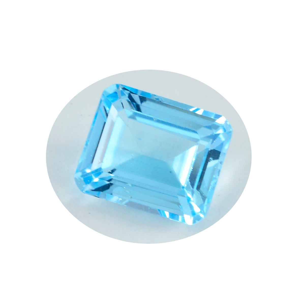 Riyogems 1PC Genuine Blue Topaz Faceted 10X12 mm Octagon Shape good-looking Quality Loose Gems