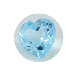 Riyogems 1PC Genuine Blue Topaz Faceted 10x10 mm Heart Shape startling Quality Loose Stone