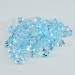 Riyogems 1PC Genuine Blue Topaz Faceted 4x4 mm Heart Shape pretty Quality Gem