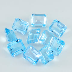 Riyogems 1PC Genuine Blue Topaz Faceted 4x6 mm Octagon Shape Good Quality Loose Gemstone