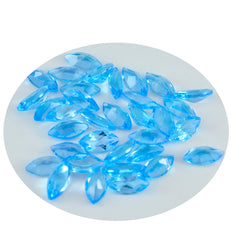 Riyogems 1PC Genuine Blue Topaz Faceted 4x8 mm Marquise Shape superb Quality Gems