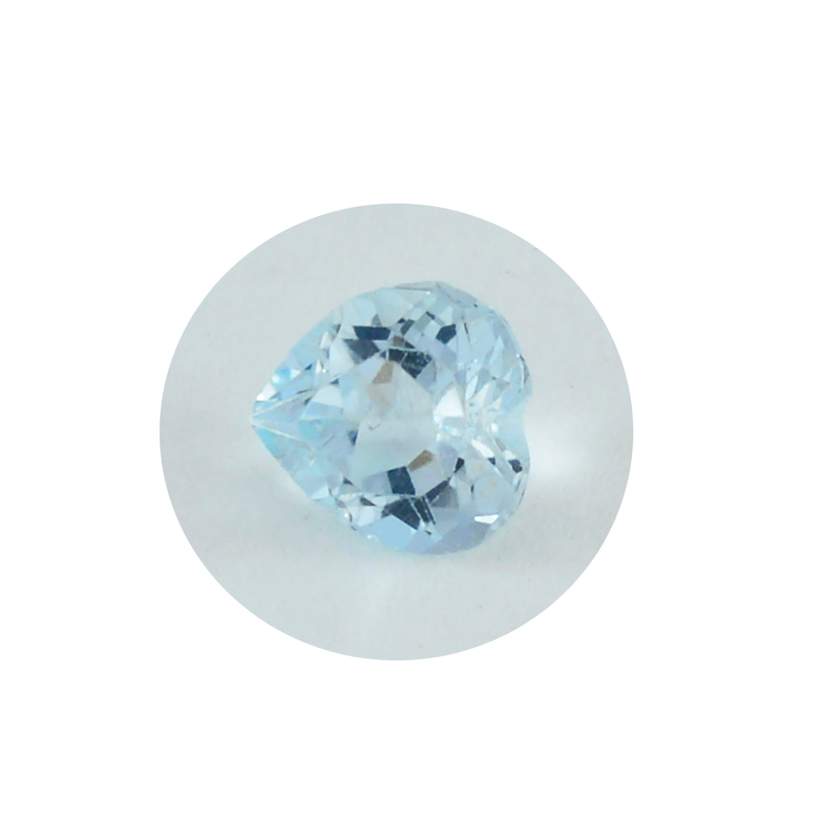 Riyogems 1PC Genuine Blue Topaz Faceted 7x7 mm Heart Shape handsome Quality Gemstone