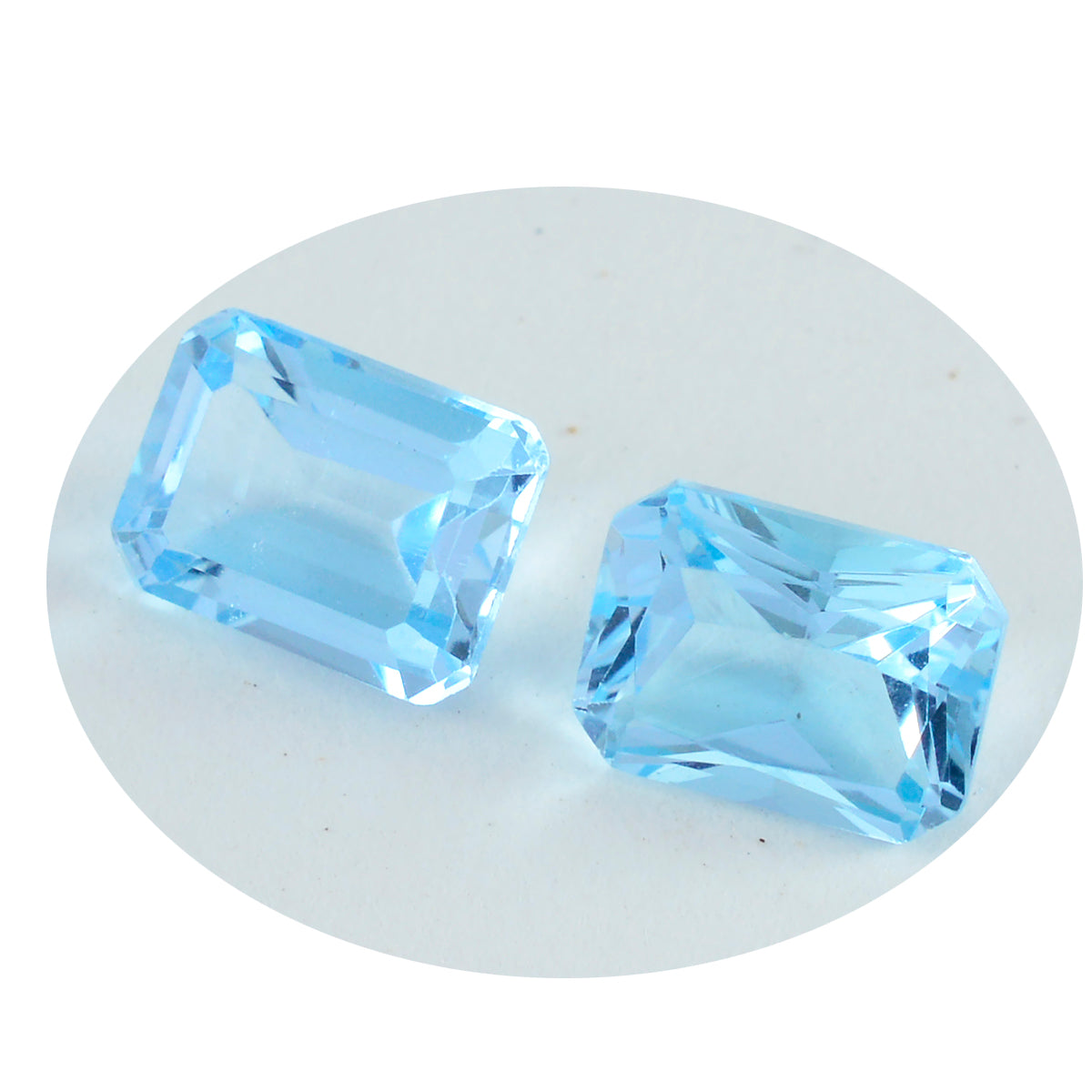 Riyogems 1PC Genuine Blue Topaz Faceted 7x9 mm Octagon Shape attractive Quality Stone