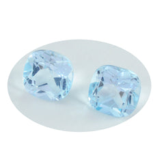 Riyogems 1PC Genuine Blue Topaz Faceted 9x9 mm Cushion Shape A Quality Gems