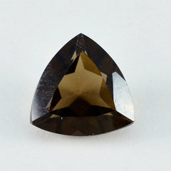 Riyogems 1PC Genuine Brown Smoky Quartz Faceted 15x15 mm Trillion Shape good-looking Quality Gems