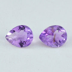 Riyogems 1PC Genuine Purple Amethyst Faceted 10X14 mm Pear Shape handsome Quality Loose Stone