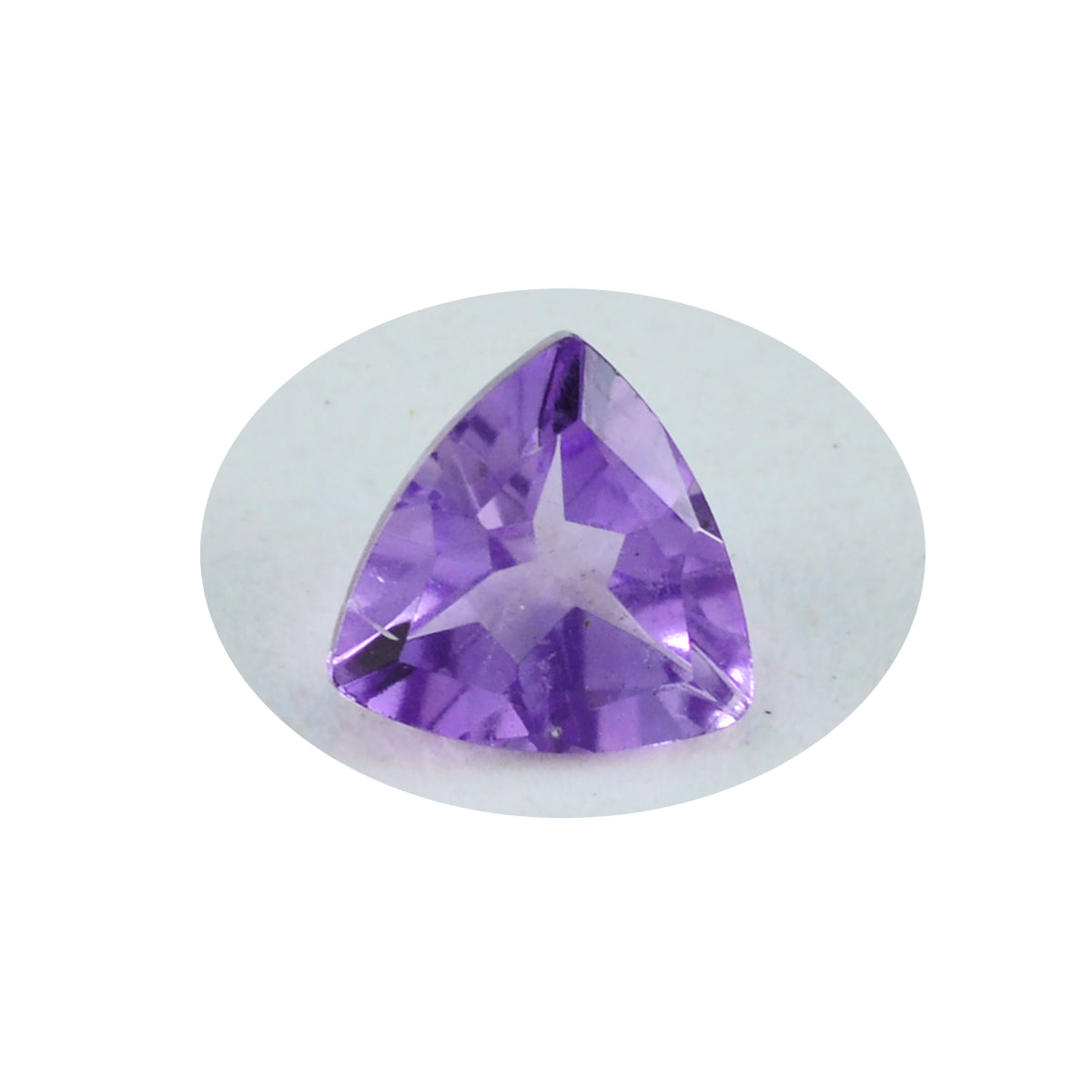 Riyogems 1PC Genuine Purple Amethyst Faceted 10x10 mm Trillion Shape wonderful Quality Loose Gemstone