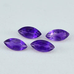 Riyogems 1PC Genuine Purple Amethyst Faceted 10x20 mm Marquise Shape A Quality Loose Gem