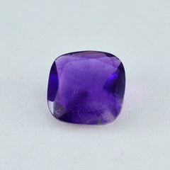 Riyogems 1PC Genuine Purple Amethyst Faceted 11X11 mm Cushion Shape awesome Quality Gemstone