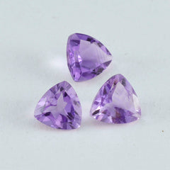 Riyogems 1PC Genuine Purple Amethyst Faceted 13x13 mm Trillion Shape awesome Quality Stone