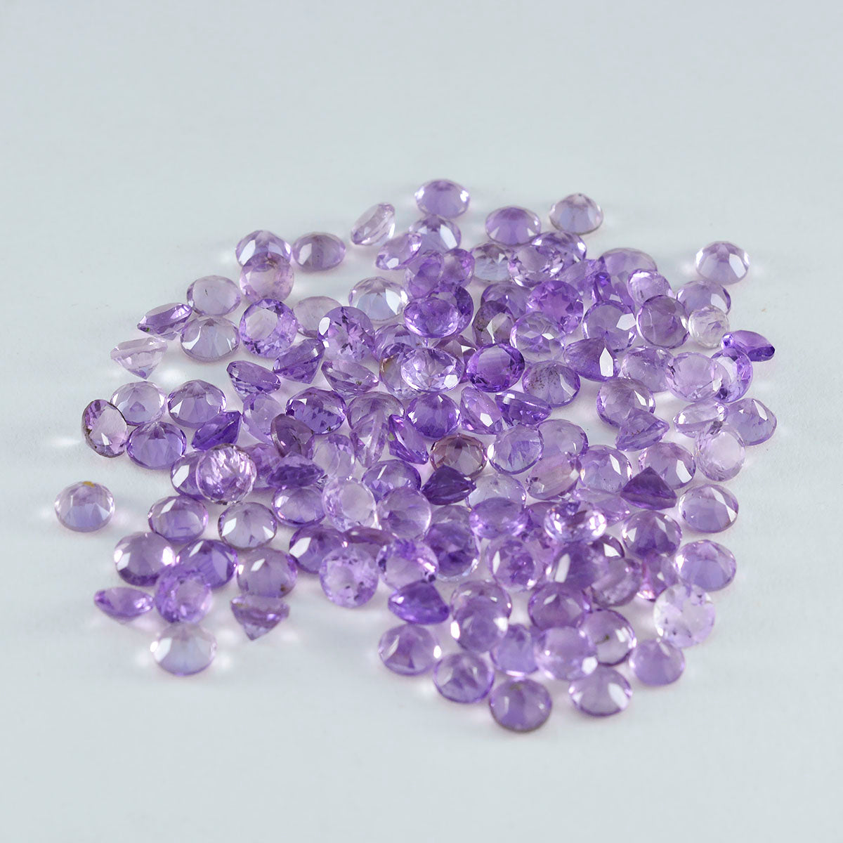 Riyogems 1PC Genuine Purple Amethyst Faceted 3x3 mm Round Shape startling Quality Gems