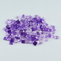 Riyogems 1PC Genuine Purple Amethyst Faceted 4x4 mm Square Shape A+1 Quality Loose Gems