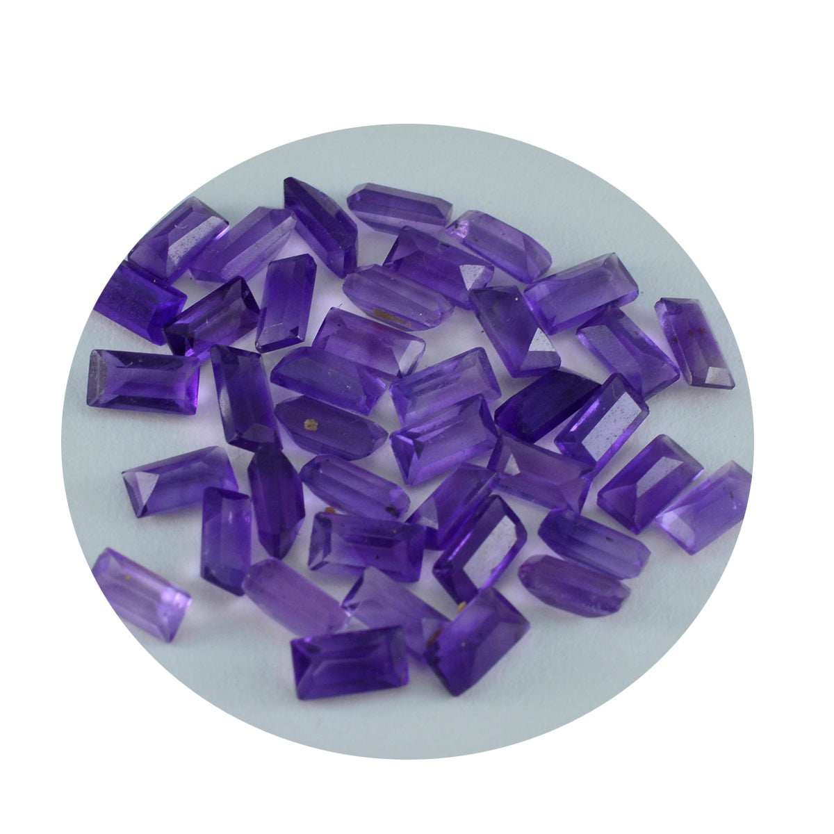 Riyogems 1PC Genuine Purple Amethyst Faceted 4x8 mm Baguett Shape nice-looking Quality Loose Gemstone