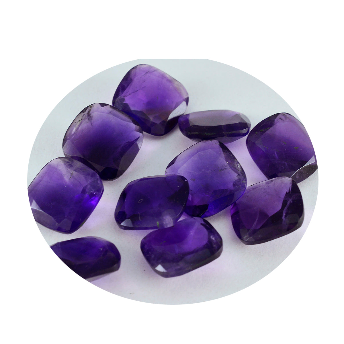 Riyogems 1PC Genuine Purple Amethyst Faceted 5X5 mm Cushion Shape great Quality Loose Gems