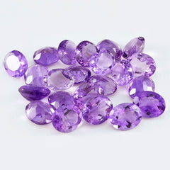 Riyogems 1PC Genuine Purple Amethyst Faceted 5x7 mm Oval Shape A+ Quality Loose Gemstone
