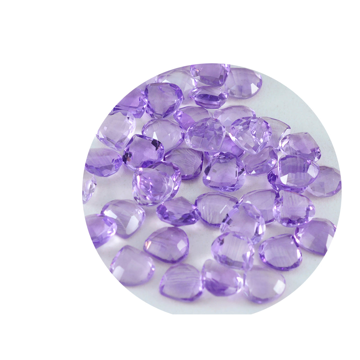 Riyogems 1PC Genuine Purple Amethyst Faceted 6X6 mm Heart Shape handsome Quality Stone